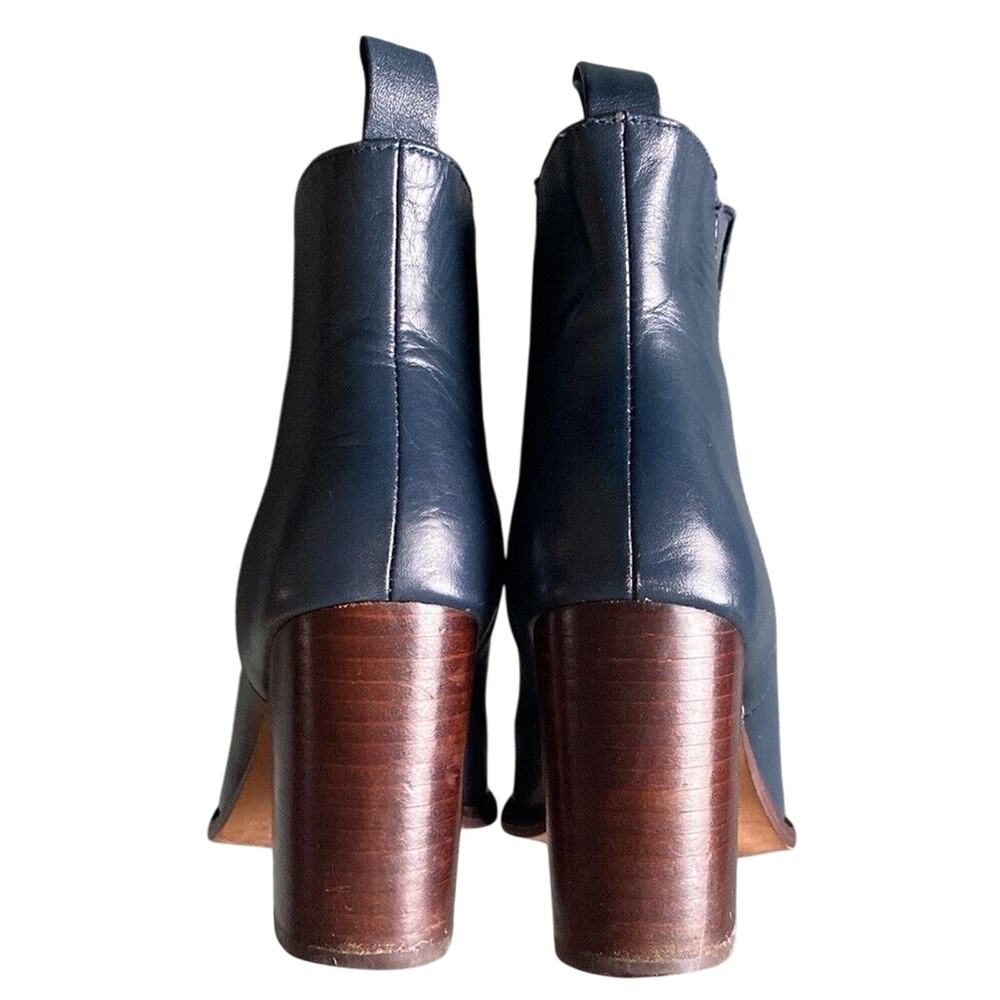 Anthropologie Splendid Magnolia Chelsea Ankle Boots $178 Blue With Brown Heel 6 - Picture 3 of 7